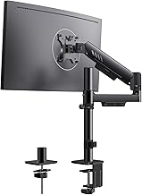 ErGear Single Monitor Arm, Adjustable Desk Gaming Monitor Mount for 13-34″ Screens, Up to 19.8 lbs, Enhanced Stability with Integrated C-Clamp, Upgraded Cable Management, VESA 75x75/100x100mm, Black