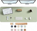 Large Desk Pad Non-Slip Desk Mat Protector for Keyboard Mouse Waterproof Vegan Leather Surface Faux Leather Laptop Mat Smooth Mouse Pad Premium Gift Tube Matcha Green 55" x 23"