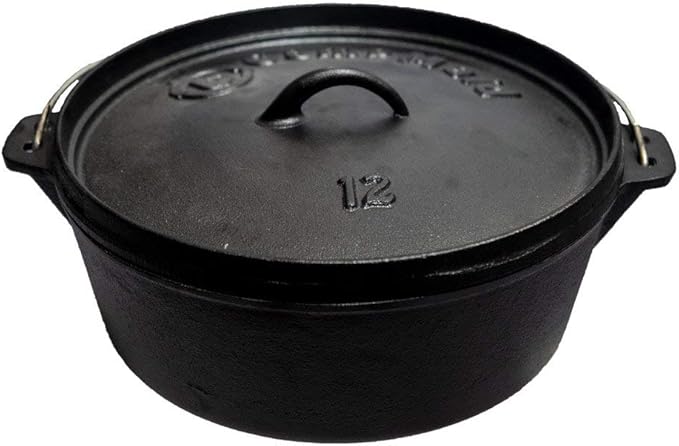 CampMaid Outdoor Cooking Set - Dutch Oven and Tools Set - Charcoal Holder & Cast Iron Grill Accessories - Camping Grill Set - Outdoor Cooking Essentials - Camp Kitchen Equipment - (8 Piece Set)
