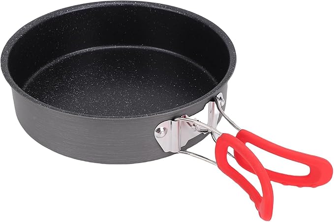 8inch Camping Frying Pan Aluminum Oxide Non stick Pan for Outdoor Camp Picnic