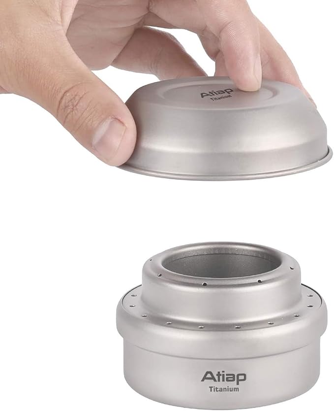 Alcohol Stove with Cover Titanium Portable Camping Backpacking Hiking Stove with Carry Bag (Stove+Cover)