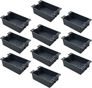 Electrical Outlet Box,Gray Switch Box,1 Gang Electrical Box,ETL Listed,AWG Standard,Fire Rated for Two Hours,8 Cubic Inch Old Work Box.(10 Pack)