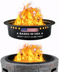 FEBTECH Smokeless Fire Ring Liner - 46" OD & 40" ID - Premium Carbon Steel FireRing with Heat Resistant Coating - DIY Portable Smokeless Fire Ring Designed for Memorable Gatherings Under The Stars