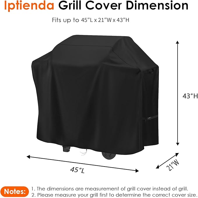 Grill Cover for Feasto 2 Burner Propane Gas Grill, 45inch Waterproof Outdoor Grills Cover for Grill DEPOTS 3-4 Burners Propane Grill, Gas Grill, BBQ Grill, Smokers-45 L x 21" W x 43" H