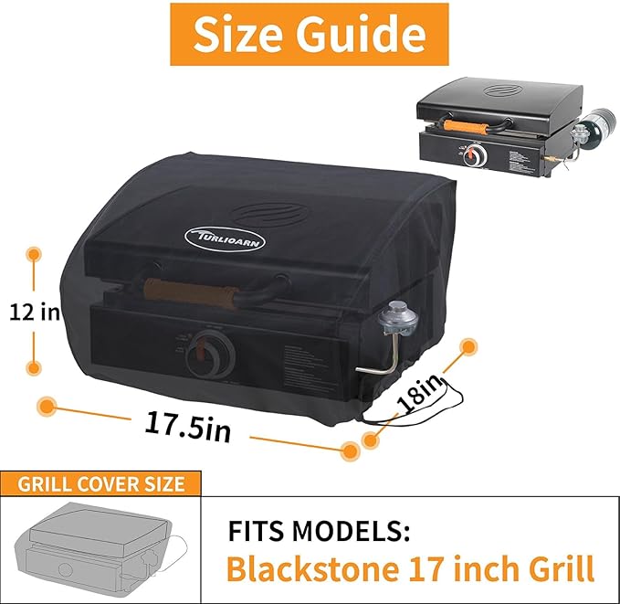 Blackstone 17" Griddle Cover - Water Resistant 600D Polyester Heavy Duty Flat Top Gas Grill Cover - Exclusively Fits Blackstone 17" Griddle Cooking Station