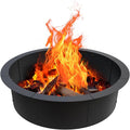 Outdoor Fire Pit Ring 43.3-Inch Outer/39.3-Inch Inner, Fire Pit Insert Round Metal Steel Fire Rings for Outside Wood Burning Fire Pits-Above Or In-Ground, Patio Backyard Camping Bonfire