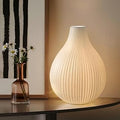 RONDURE 11.0" Modern Ceramic Table Lamp, Fully Dimmable Bedside Lamp for Bedroom Living Room Nightstand, White Translucent Ceramic Shade, Warm Ambient Decorative Corded Lighting, Bulb Included