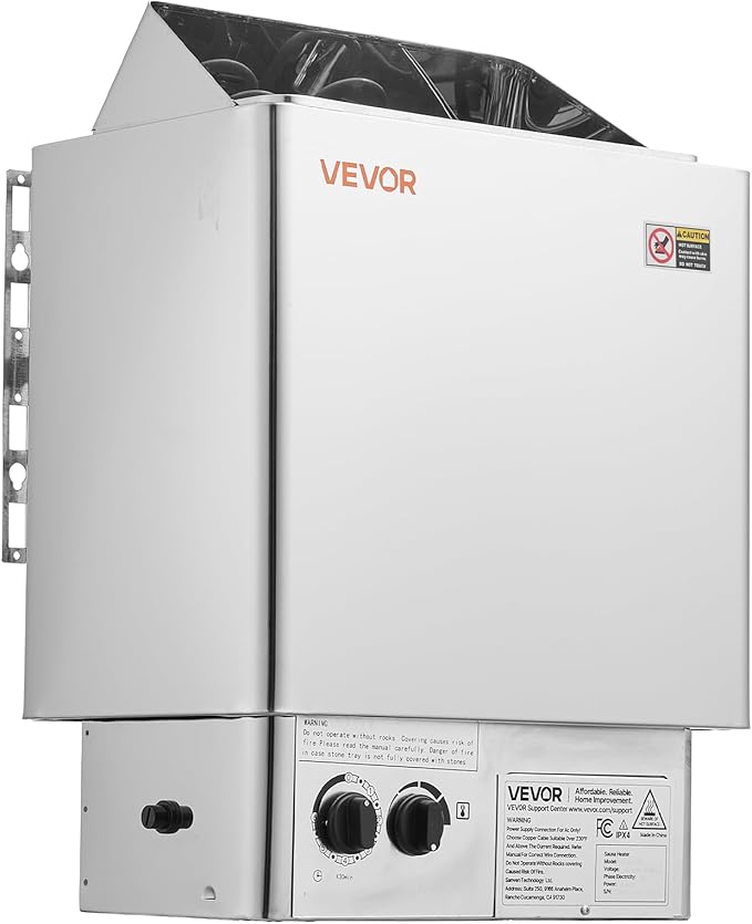 VEVOR Sauna Heater, 4.5KW 240V Electric Sauna Stove, Dry Steam Bath Saunas Stove with Pre-Drilled Bracket, Fit 105 to 210 CU.FT Saunas Rooms, Steam Bath Stoves for Home, Commercial, Leisure Venues