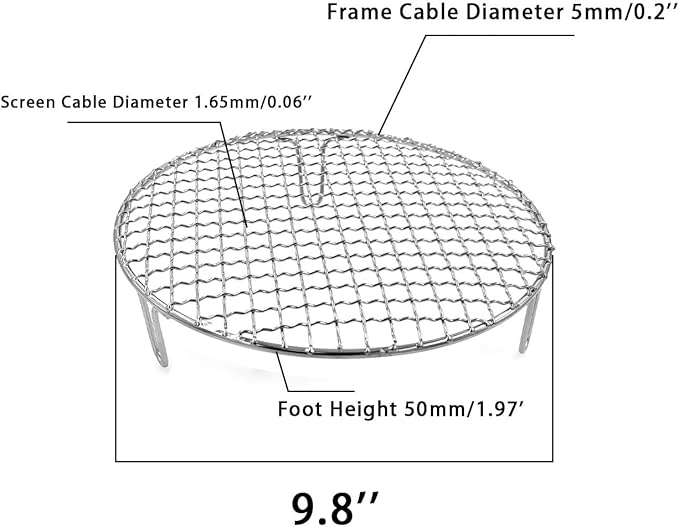 Barbecue Grill Net,BBQ Net for Grilling,Multi-Purpose SUS304 BBQ Grill Mesh, Round Barbecue Wire Rack,BBQ Grate/Steam Mesh for Camping Charbroil Outdoor Barbeque Backyards
