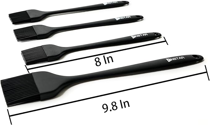 4 Pack Silicone Basting Pastry Brushes; Heat Resistant Pastry Brush ;Enhance Your Grill and Baking Skills with Our Heavy-Duty Steel Core Brush - Ideal for Cooking Enthusiasts and Pros Alike