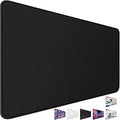31.5" x 15.7" Waterproof Fabric Desk Pad, Rubber Anti-Slip Base, Stitched Edges No Curling, Fits Laptop Keyboard and Mouse, Smooth Office Mat Mouse Pad for Work, Black