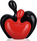 DOVDOV Ceramic Love Statue, Male and Female Couple embracing Sculpture, Black and red Home Decor, Wedding for Parents, Love Sign Figurines on The Shelf in The Living Room, 2-Piece Set