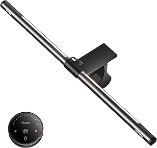 Quntis Monitor Light Bar with Remote, 20.1'' Dual Light Screen Light Bar, Sliding Weighted Clip Fit for All Screens, Adjustable Stepless Dimming, Eye Caring No Glare Gaming Work Desk Lamp, Gray
