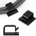 63pcs Black Cable Management,Adhesive Cable Clips,Cord Organizer ID 032" X0.2",Cord Clips for Wires on Wall,Under Desk,Nightstand,PC,TV,Outdoor Lights Strip,Plant Clips for Climbing Plants