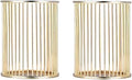 Pen Holder, Wire Metal Pencil Holder, Decorative Desk Storage Organizer Container for Stationery and Desk Accessories (Gold 1, 2-PACK)