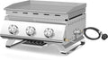 Electactic 3-Burner Stainless Steel 2-in-1 Tabletop Grill and Griddle Combo, 24,000 BTU Portable Flat Top Propane Gas Grill for Commercial BBQ, Outdoor Cooking, Camping, Tailgates & Backyard