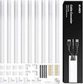 EVEO Cable Hider Wall - 153" Wall Cord Hider, Cable Concealer, Wire Covers for Cords - Wall Cable Hider and Cable Raceway for TV Cord Hider Wire Cover - 10X (L16 x W0.95 x H0.5) - Medium | White