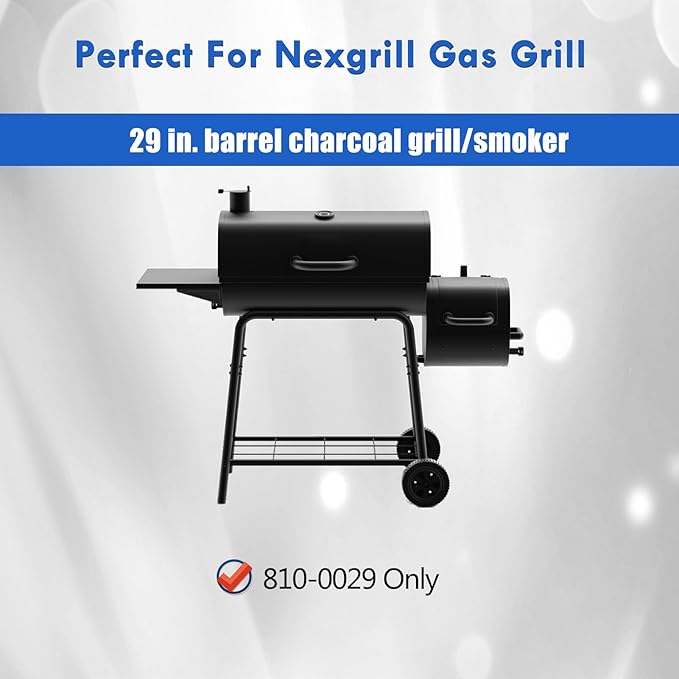 810-0029 Charcoal Ash Pan Replacement Parts for Nexgrill Charcoal Tray Adjustable Ash Catcher 810-0029 29in Barrel Grill Smoker Parts with Fire Grate Hangers Grill Accessories