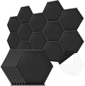 Art3dwallpanels Self Adhesive 20 Pack Acoustic Panels, 14" X 12" X 0.4" Soundproof Wall Panels, High Density Sound Absorbing Panels Hexagon Beveled Edge Sound Dampening Panels, Studio Treatment Tiles