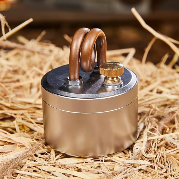 Portable Mini Camping Alcohol Stove - Solid Shell Powerful Safe Spirit Burner Strong Fire Burning for Outdoor Hiking Cooking Backpacking 50ml Silver