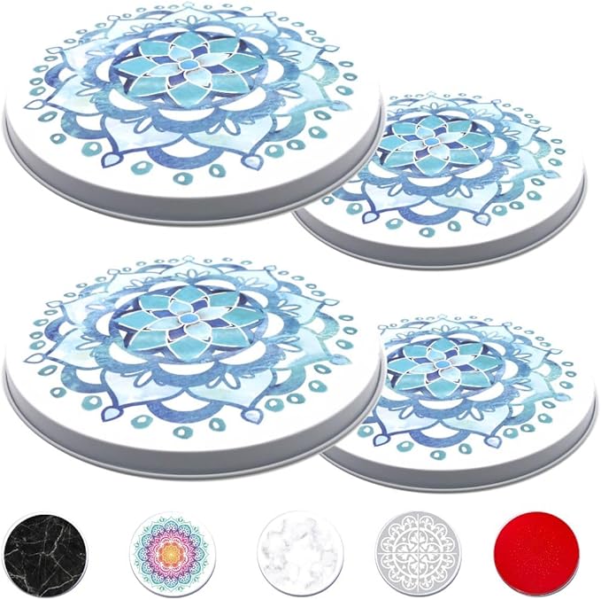Electric Stove Burner Covers - Protect Stovetop - Set of 4, 10 and 8 inches - Blue Mandala Electric Stove Covers