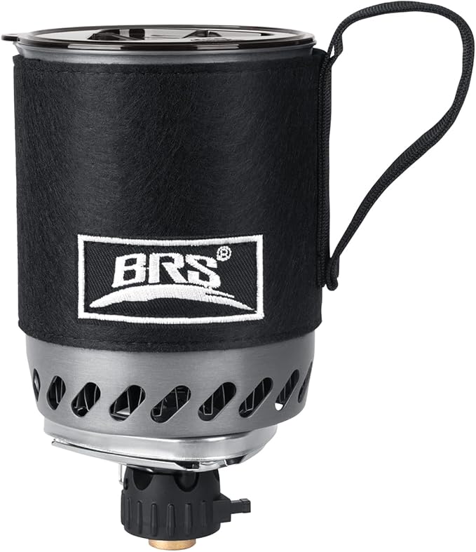 Brs-61 Camping And Backpacking Stove Cooking System 1500w Personal Cooking With Micro Adjustable Valve Burner Stainless Steel Aluminum Alloy Pot For Hiking Fishing Hunting