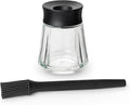 Rosendahl Grand Cru 8.1 in. Marinade Glass with Brush - Stylish Black Glass Jar with Flexible Lid and Soft-Touch Silicone Brush, Perfect for Mixing and Storing Marinades, Leak-Proof Kitchen Essential