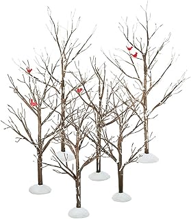 Department 56 Steel, Paper, Plastic Village Bare Branch Trees Accessory Figurine (Set of 6)