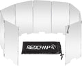 REDCAMP Folding Outdoor Stove Windscreen, 9 Plates Aluminum Camping Stove Windshield with Carrying bag, Lightweight Butane Burner Windshield