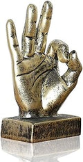 Lependor Golden Polyresin Hand Gesture Desk Statues Finger Sculpture Decor - Golden Ok Fingers