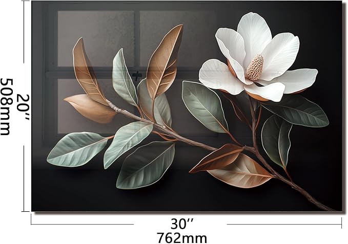 Evgosm Tempered Glass Backsplash for Kitchen， Stove Splashback, Flowers Glass Backsplash, Used for Kitchen Wall Protection and Decoration, Easy to Install and Clean. (30x20'')
