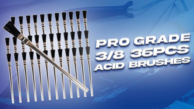 Pro Grade - Acid Brushes - 36 Count 3/8 Inch Boar Hair Acid Flux Brushes