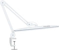 Neatfi XL 2,200 Lumens 24W LED Desk Lamp – 23” Wide Shade | Dimmable Eye-Caring Task Light | Adjustable Arm | Home Office, Study, Crafts & Nail Tech (White, Non-CCT with Clamp)