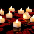 Amagic 1000 Pieces Artificial Rose Petals with 12 Heart LED Tea Lights Candles Kit, Rose Petals and Candles Set for Proposal, Anniversary, Valentine's Day, Special Romantic Night, Wedding Table Decor