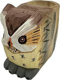 TANG SONG Creative Wood Carving Owl Handicrafts Pen and Pencil Holder Office Desk Supplies Organizer Pencil Cup