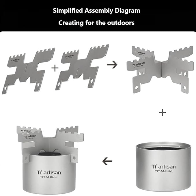 Titanium Alcohol Stove with Cross Stand, Portable Lightweight Alcohol Stove Camping Backpacking Stove for Outdoor Camping Hiking