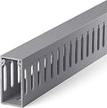 ZhiYo H2in x W1in Server Rack Cable Management Raceway, 99in (6X L16.5in) Cable Raceway Kit, Electrically Safe PVC Open Slot Wire Cover, Cord Hider for Under Desk/Computer/Network Cords, Grey