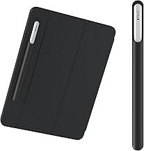 Tablet Stylus Holder, Self & Reusable Adhesive, Stylus Sleeve,Tip Protection, Anti-Bend Support, Eco Silicone, Snug Fit, Compatible with All Generations of Apple Pencil, Galaxy & Windows Stylus