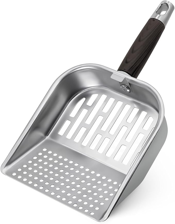 Griddle Scoop for Blackstone with a Any-Edge Hook, Stainless Steel Griddle Portable Food Mover for Stir Fry and Move Food, Sifting Grill Shovel