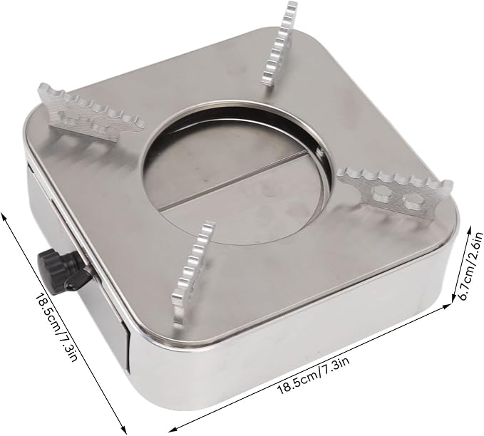 Alcohol Stove, Stainless Steel Portable Spirit Burner Backpacking Stove Burner Structure Camping Stove for Home Hiking, Silver