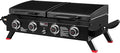 Royal Gourmet GD4002TP 4 Burner Propane Gas Grill and Griddle Combo with Hood, 2-in-1 Portable Grill Griddle Combo with 40,000 BTUs Output for Camping, Tailgating, Backyard, Black