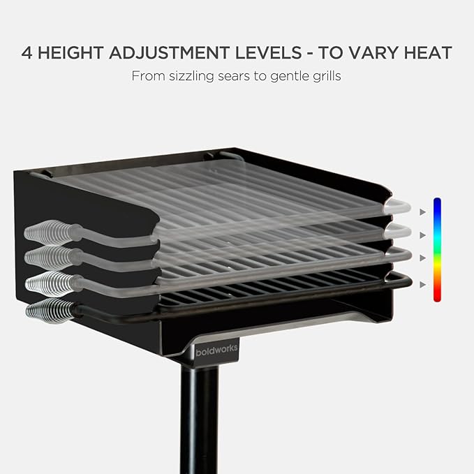 Park Grill Park Style Charcoal Grill In Ground Heavy Duty for Commercial and Outdoor Cooking Rustproof and 360 Degree Swivel 16x16 Inch