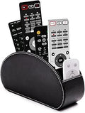 BONNY DODO Remote Control Holders Organizer Box with 5 Compartment PU Leather Multi-functional Office Desk Storage Caddy Store Tv Remote for Media Player,Brush,Pencil,Glassees&Office Supplies (BlACK)