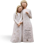 Grandma Birthday Gifts from Granddaughter, Great Grandma Gifts for Birthday Christmas Mothers Day, Grandmother Granddaughter Embrace Hand-Painted Resin Figurine