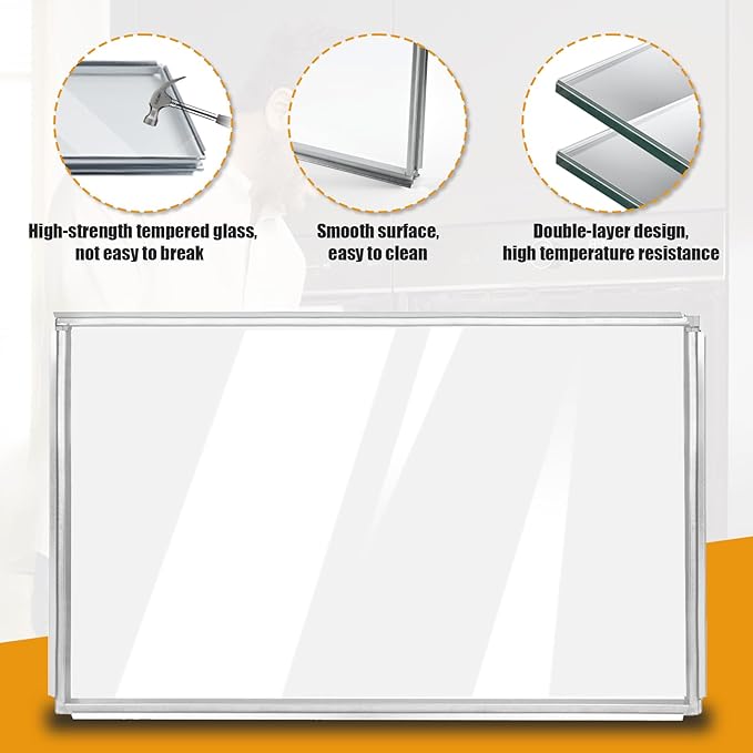 WB56X22160 WB55T10154 Range Oven Inner Door Glass Compatible with GE Range/Electric Oven/Wall Oven, Double-Layer Glass, Replacement Part Number: WB56T10152, WB55T10191, WB56X26391, 3379163