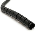 Electriduct 3/4 Inch Heavy Duty Spiral Wrap HDPE Flexible Plastic Cable Sleeve Hose Protector 100 Feet - Black