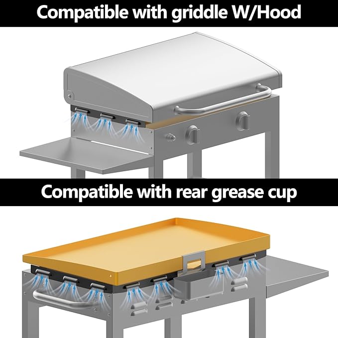 Upgraded Wind Guards for Blackstone 28 Inch Griddle, Blackstone Griddle Accessories, Magnetic Stainless Steel Wind Screen for Black stone Grill,Protect Flame Hold Heat, Compatible with Hood＆Side Shelf