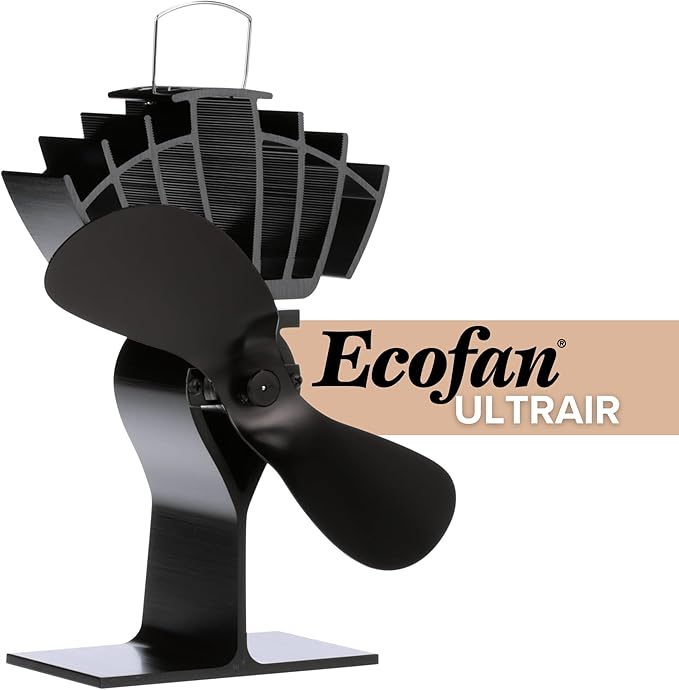 Ecofan UltrAir Heat Powered Stove Fan - Powerful Classic Design, High Performance, Perfect for Wood Stoves, 125 CFM - Circulates Warm Air Efficiently & Reduces Fuel Cost
