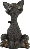 JFSM INC. 5" Whimsical Smiling Black Cat Figurine – Cute Resin Kitten Statue for Home or Office Decor - Happy Cat Collection - Gifts for Cat Lovers, Cat Lover Gifts for Women, Cat Lover Gifts for Men