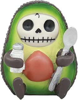 Ebros Small Furry Bones Hearty Avocado Haass Skeleton Figurine 2.75" Tall Collectible Furrybones Skulls Skeletons in Halloween Costume Monster Miniature Statue